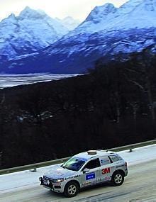 Eine Strecke der Extreme: hier auf der vereisten Straße vor dem Anden Gebirge